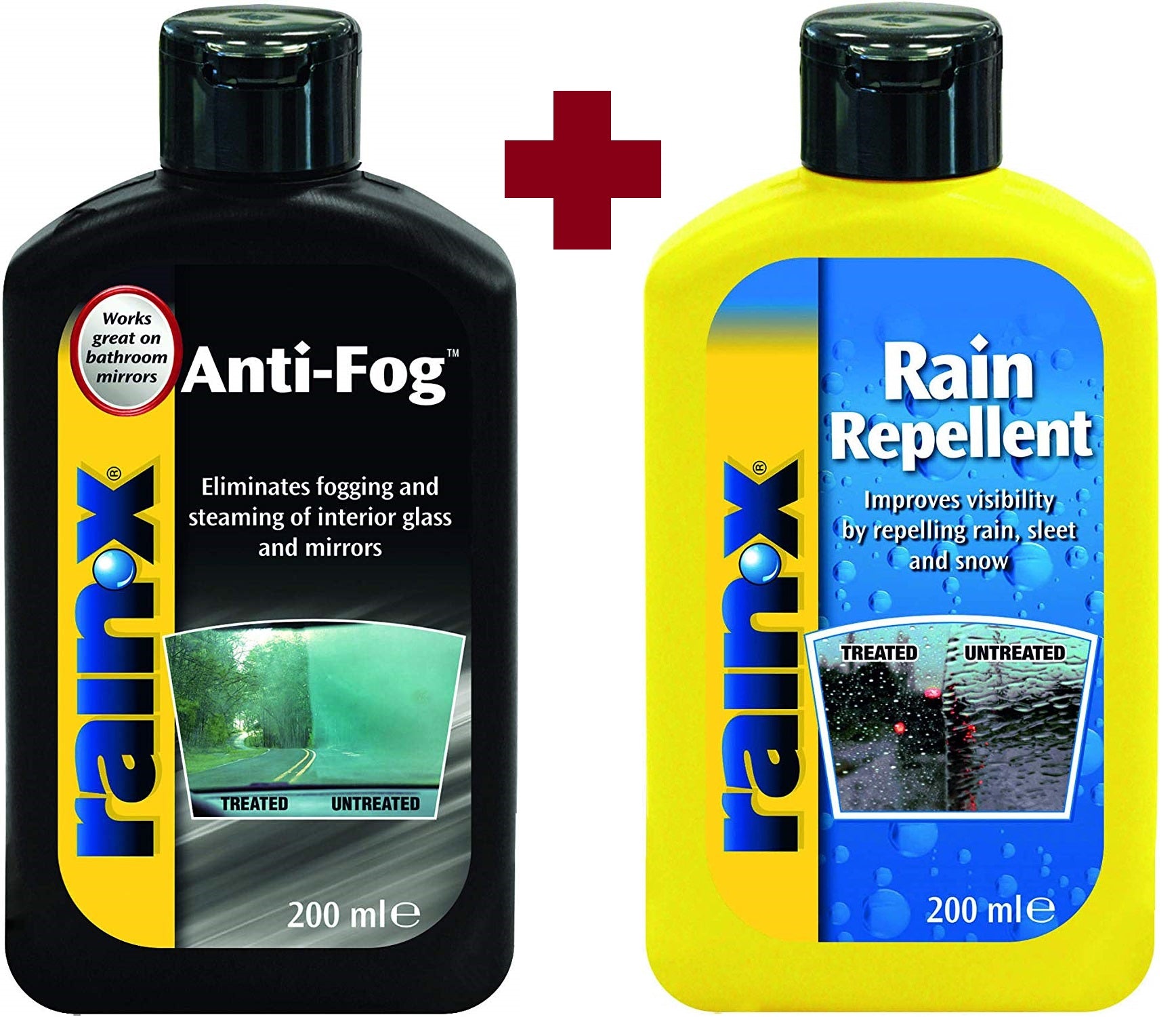 Rain-X Anti-Fog + Rain Repellent Window Mirror Glass Treatment Car
